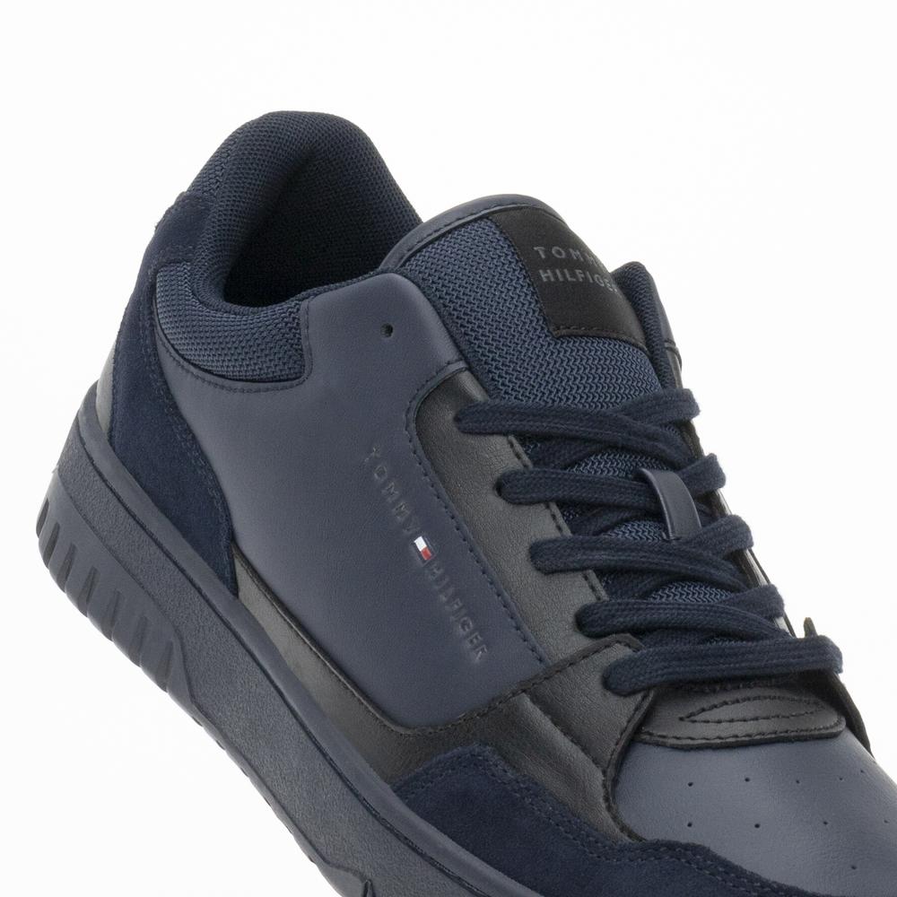Topánky Tommy Hilfiger Basket Core Lth Mix Ess FM0FM05058-DW5 - tmavomodré
