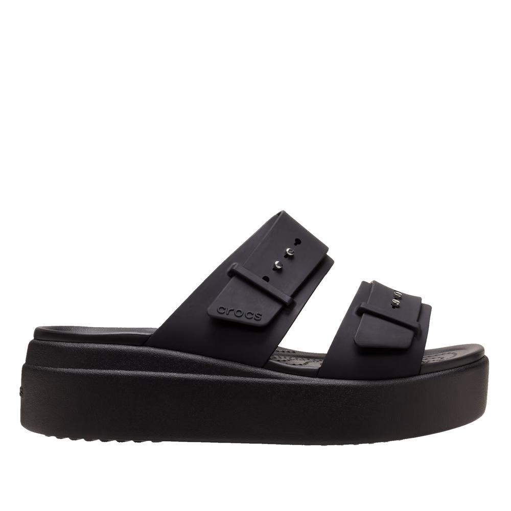 Klapky Crocs Brooklyn Buckle 207431-001 - čierne