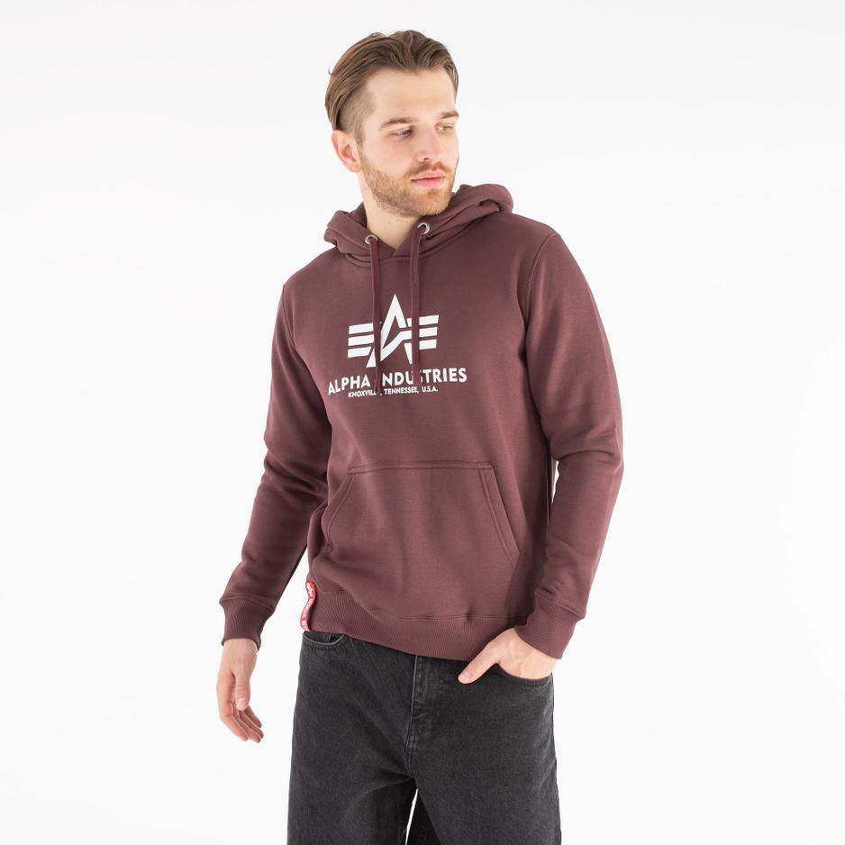 Blúza Alpha Industries Basic Hoody 17831221 - bordóvé