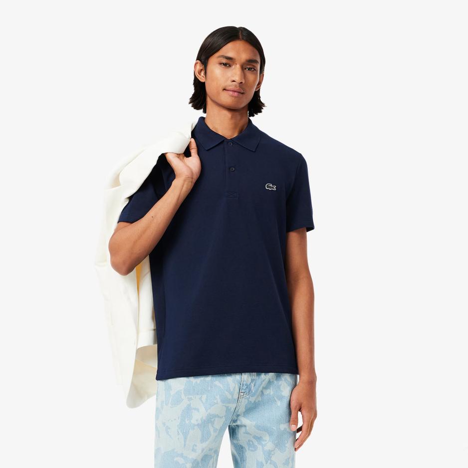 Tričko Lacoste Regular Fit Cotton Blend Polo DH5522-166 - tmavomodré